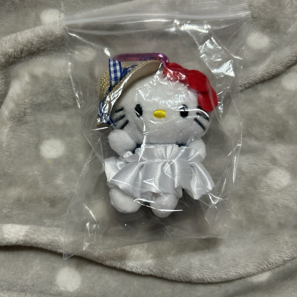 Hello Kitty Plush Keychain with Red Bow